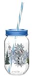 Zak Designs Disney's Frozen Canning Jar Tumbler Cup with Straw, Olaf Pack of 2