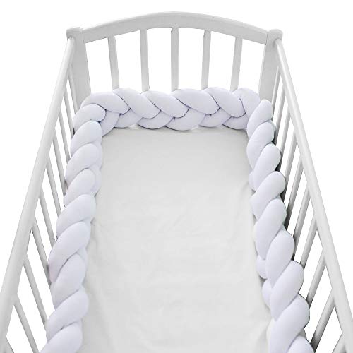 Wonder Space Baby Crib Bumper Handmade Knotted Braided Plush with