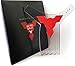 The BEARD NINJA - Beard Shaping Tool Template. Clear shaper guide for lineup & edging. TRANSPARENT stencil styling Goatee, Mustache & Neckline + Curve/Step or Straight Cut +ANTI-SLIP GRIP (Red)