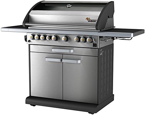 Fervor Icon 655S - Stainless Steel 6 Burner Grill w/ cabinet, window, drawer, timer, side burner, rear burner and Grill Smart Technology- Liquid Propane