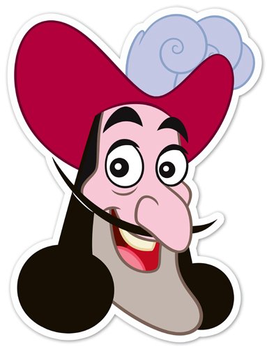 Star Cutouts Printed Card Mask of Captain Hook Jake and the Neverland Pirates