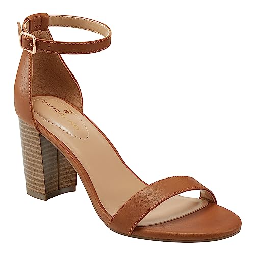 Bandolino Women's Armory Heeled Sandal, Luggage 102, 10