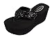OXEN! Soda Women's Crystal Flip-Flop Platform Wedge Sandals