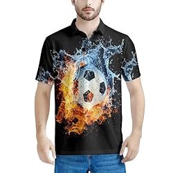 HUGS IDEA Fire Soccer Ball Print Men's Outdoor