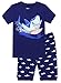 Kids Pajamas Hop Boys Shark Pajamas Childrens Cotton PJS Clothes Sets Toddler Sleepwear (Blue,5T)