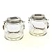 2 Glass Solar Lighted Jars with Warm White LEDs, Nautical Rope Handles, Rechargeable Battery Included