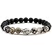 Top Plaza Jewelry - Mens Womens Cool Black Matte Agate Gems 9MM Beads Stretch Bracelet with Dragon Vein Agate Tiger Eye Beads£¨Buddha Head£©
