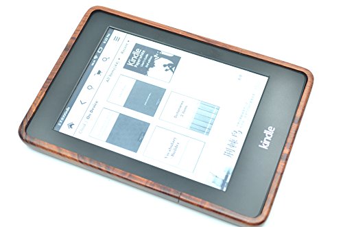 VolksRose Amazon Kindle Paperwhite Wooden Case - Rosewood Elephants - Premium Quality Natural Bamboo / Wood Cover for All Kindle Paper White Versions