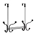 iDesign York Metal 8-Hook Over-the-Door Rack, Double Quad Hanging Hook for Coats, Hats, Scarves, Towels, Robes, Jackets, Purses, 4.5