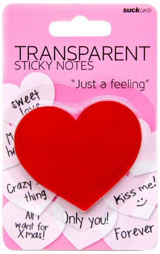 SUCK UK Transparent Heart Shaped Sticky Notes