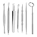 GIROUETTE Comedone Extractor Set, Upgrade Pimple Extractor Acne Removal Kit with Tweezers and Mirror (7 pcs)