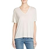 J Brand Womens Burnout V-Neck T-Shirt Beige M
