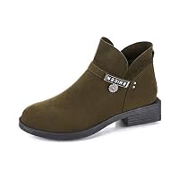 Womens Vintage Low Heel Booties Side Zippe Martin Ankle Booties (Green-Lable 36/5.5 B(M) US Women)