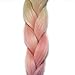 Ombre Jumbo Braiding Hair Extensions Synthetic Yaki Straight High Temperature Fiber Crochet Braids Hairstyles (Blond Pink Purple)