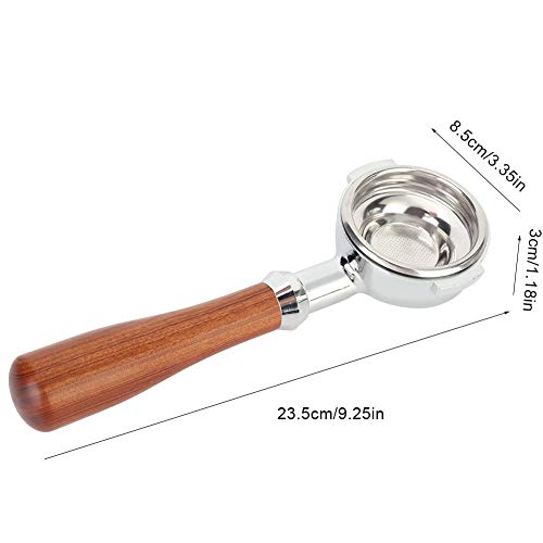 Jimfoty Bottomless Portafilter, Coffee Bottomless Filter Holder Powder Hammer Semi-Automatic Coffee Machine Filter Accessories