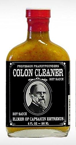 Professor Phardtpounders Colon Cleaner Hot Sauce, 6 Oz Bottle with Free Ghost Pepper Rub