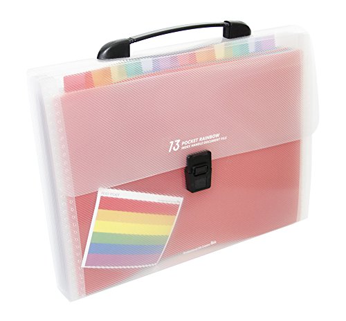 13 Pockets Portable Expanding File Folders with Handle Expandable File organizer A4 Accordion File Organizer - Thumbnail 5