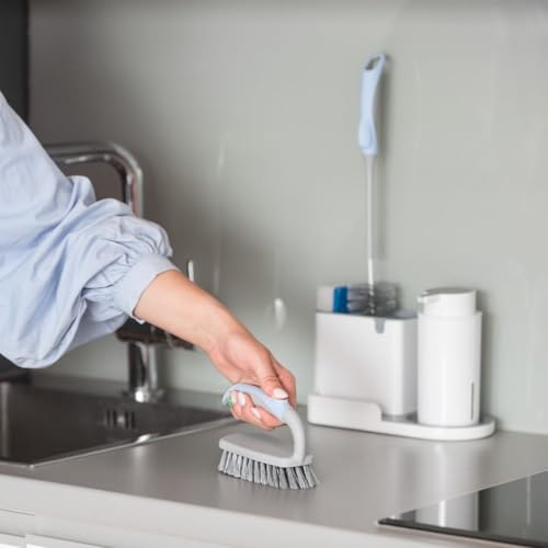 York Bacteria Stop Antibacterial Ergonomic Cleaning Brush with Zinc Non-Slip Handle for Seals and Difficult Surfaces Hygiene Bathroom 8 x 16 x 11 cm