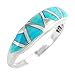 925 Sterling Silver Stackable Ring with Genuine Turquoise Size 5 to 11