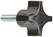 DimcoGray Black Phenolic 4 Prong Knob, Zinc Stud: 1/4-20