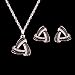 Everrich Elegant Party Triangle Eardrop Diamonds Silver Plated Evening Necklace Earrings Jewelry Sets, 2 Pcs, Black
