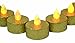 Samyo Set of 24 Led Battery Flameless Votive Tealight Candle Lighting for Wedding Christmas Centerpieces Party Decoration (Gold Glitter)
