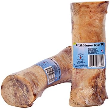 Natural Cravings Pet Treats 2 pack USA Meaty 6-7" XL Marrow Bone All Natural