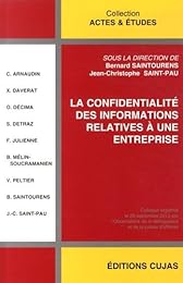 La  confidentialité des informations relatives à une entreprise