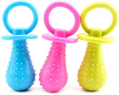 Winwin,Top Cool Rubber Dog Chew Toy-Pet Decompression Non-Toxic TPR Bite Resistant Pacifier Shape Squeaker Chew Toys,TPR Bite Resistant Rubber Chew Toys, BEST TRAINING Dog (pack of 2)