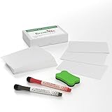 Magnetic Dry Erase Whiteboard Cards - Set of 30 (6x4 in) - Includes 30 Erasable Blank Whiteboard Sheets, 2 Markers and 1 Eras