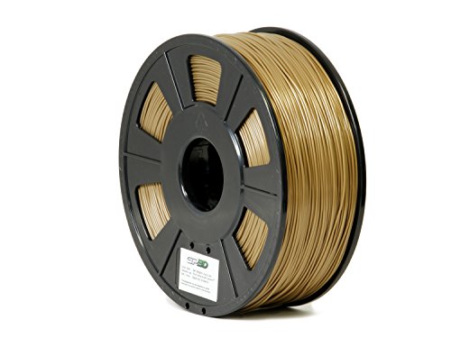 GP3D ABS Gold 3D Printer Filament - 1KG 1.75mm 2.2lbs. Compatible With 3D Printers Reprap, Makerbot Replicator 2, Makergear M2 and up, Afinia, Solidoodle 2, Printrbot