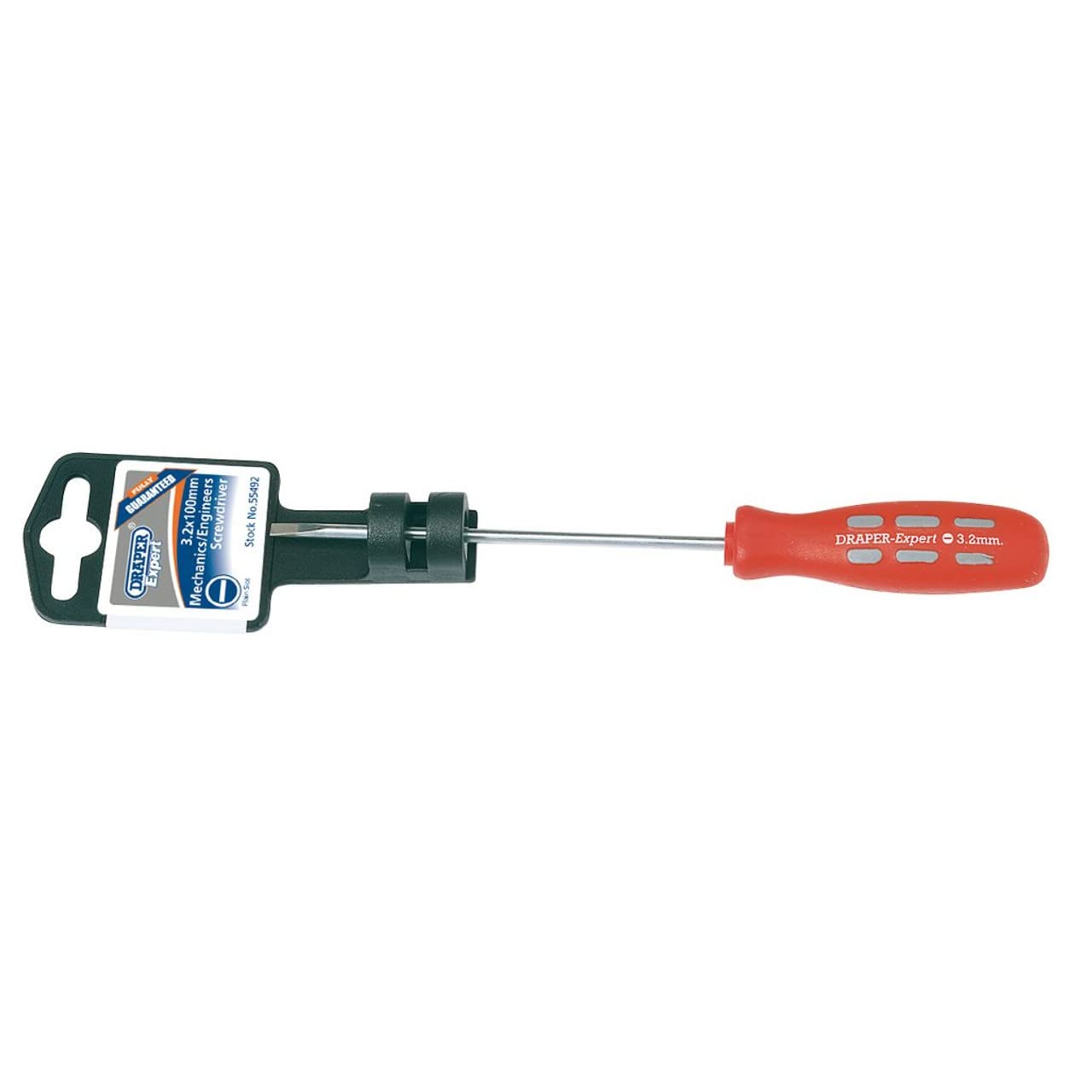Draper 55492 Expert Plain Slot Parallel Tip Mechanics Screwdriver, 3.2mm x 100mm