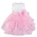 YiZYiF Baby Girls Flower Christening Wedding Birthday Ruffle Organza Tutu Dress Pink 18-24 Months