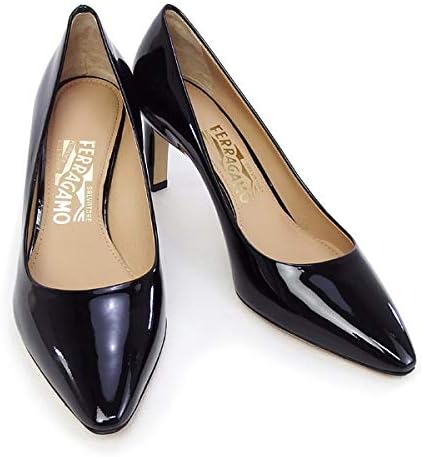 Amazon Salvatore Ferragamo アウトレット品 サルヴァトーレ フェラガモ 靴 レディース パンプス エナメルブラック Flora 70 Nero 16aw エナメルブラック 9cサイズ 並行輸入品 パンプス