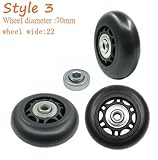 Yaphetss 1 Pair Luggage Suitcase Replacement Rubber Wheels (Style 3, 70mmx22mm)（Transparent）