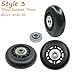 Yaphetss 1 Pair Luggage Suitcase Replacement Rubber Wheels (Style 3, 70mmx22mm)（Transparent）