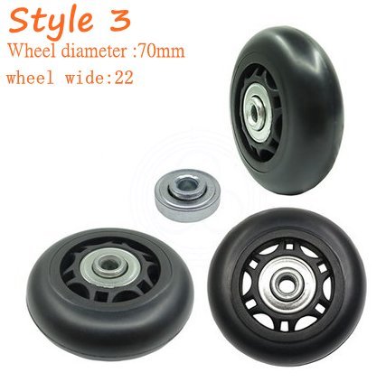 1 Pair Luggage Suitcase Replacement Rubber Wheels (Style 3, 70mmx22mm)（transparent）