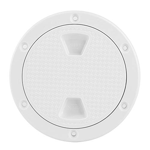 Boot Revisionsklappe - Hatch Cover 4In Abs Round White Deck Plate Hatch Cover Anti-Uv Corrosion Resistant Screw Out Deck Inspection Cover Boat Accessory