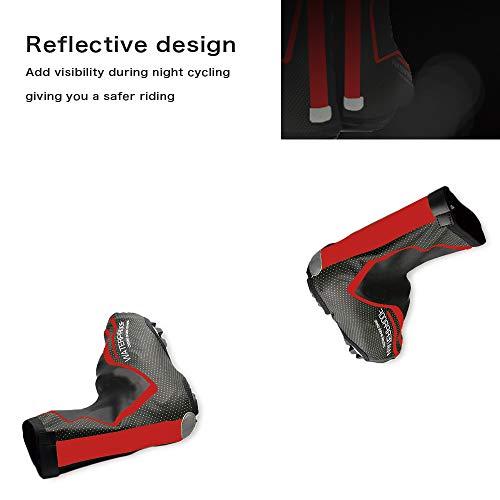 Men's Cycling Shoes Covers,Winter Lightweight Waterproof Windproof Warmer Mountain Road Bike Cover Shoes for Outdoor Sports (Red, XL)