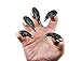 Wowlife False Nail Punk Style Talon Claw Paw Finger Ring Knuckle Bend Fingertip Finger Claw Ring Can not be adjusted (10 Pcs, Black)