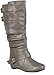 Journee Collection Womens Tiffany Mid-Calf Boot with Vegan Leather and Buckle Accents