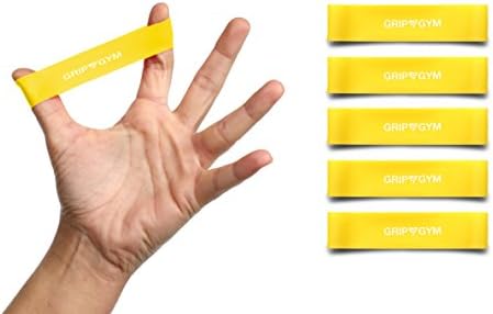 GripGym Forearm Extensor Workout Resistance Bands Grip Exercising - Extra Light Resistance (Set of 10) Thumb Training Strengthener Hand Muscle Exercise Strength Finger Grip Exerciser Rehab Squeezer