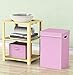 Simple Houseware Foldable Laundry Hamper Basket with Lid, Pink