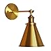 BAYCHEER Industrial Vintage Wall Sconce Wall Lamp Light Fixture with Cone Shade for Indoor Bar Warehouse Hallway Restaurant with E26 Light Bulb Socket, Gold