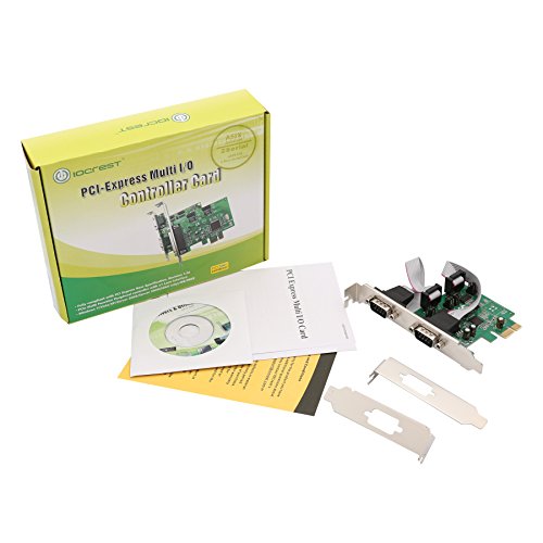 IO Crest 2 Port PCI Express 1.0 x 1 to Industrial Serial DB9 COM RS232 Converter Adapter Controller for Desktop PC with Low Bracket