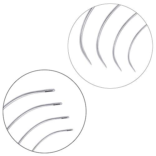 image for 80Pcs Curved Needles MIUSIE Plastic Needle Case with 4 Sizes Hooked Ne