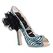 SandT Collection Glam Shoe 8 Ring Holder with Flower - Turquoise