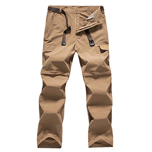 YAXuan Men's Pants, Quick Dry Mens UV Protection Zip Off Convertible Walking Hiking Trousers for Mountaineering,3,XXXL