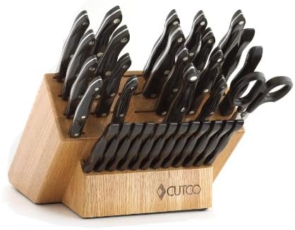 CUTCO Model 1813 Ultimate Set..................19 High Carbon Stainless Kitchen Knives &amp; Forks and 12 Table Knives, all with Classic Brown (sometimes called "black") handles................3 Cutting Boards, Honey Oak Block, Sharpener, and Super Shears
