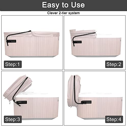 REGMICS Spa Cover Lifts - Pivot Top Mount Spa & Hot Tub Cover Lift Removal System Reinforced Brackets with 3 Hook Towel Rack Fits Most Spas & Hot Tubs